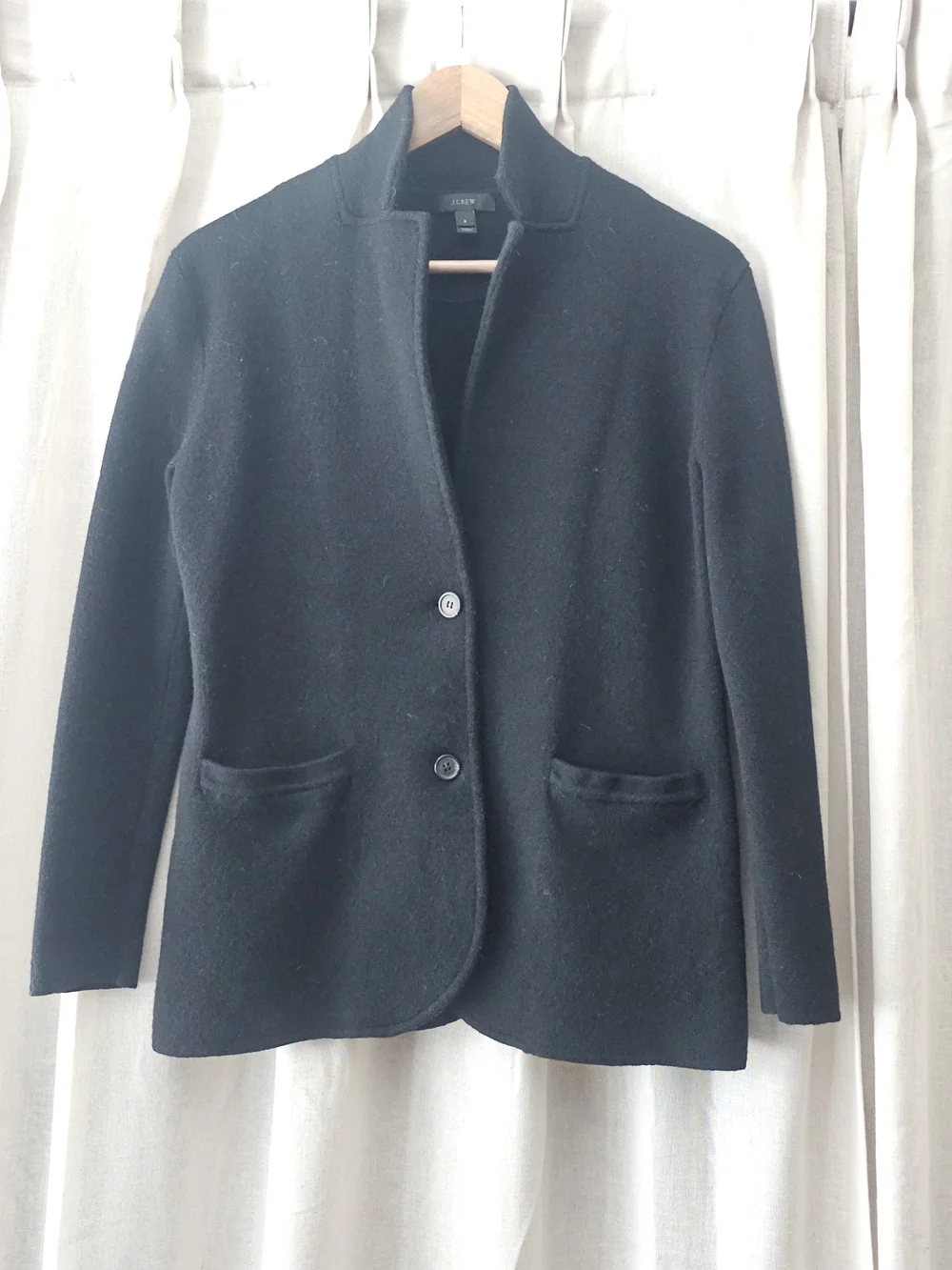 J.Crew 100% Merino Wool Sweater Blazer Black Size Small